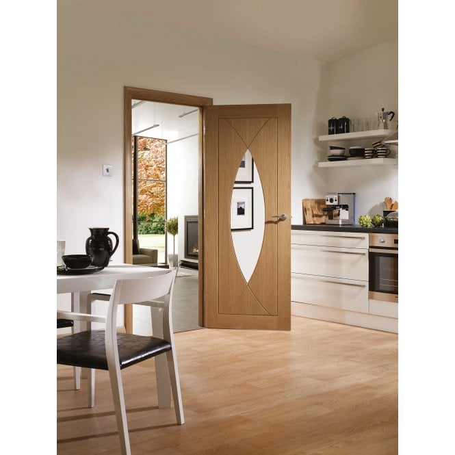XL Joinery Pesaro Pre-Finished Oak Clear Internal Glazed Door