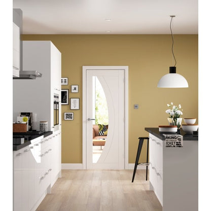 XL Joinery Salerno White Primed Clear Internal Glazed Door