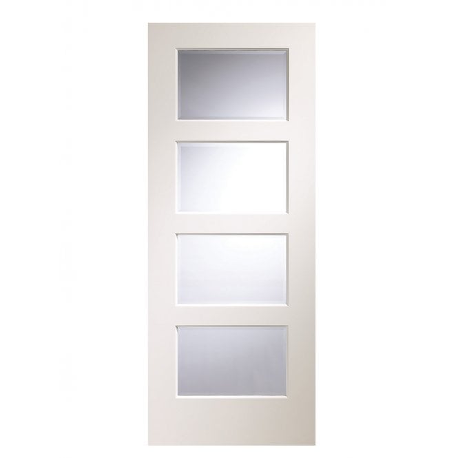 XL Joinery Severo White Bevelled Glass Clear Internal Door