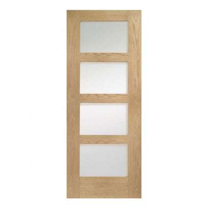 XL Joinery Shaker 4 Light Oak Clear Internal Glazed Door