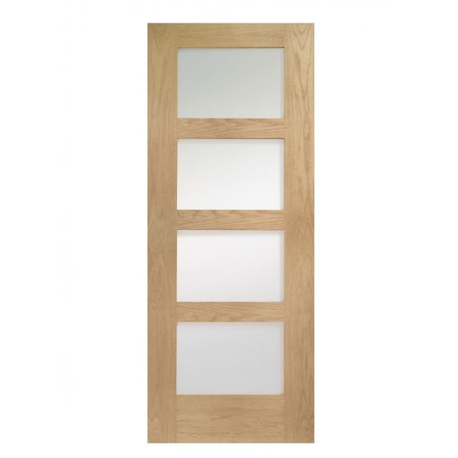 XL Joinery Shaker 4 Light Oak Frosted Internal Glazed Door