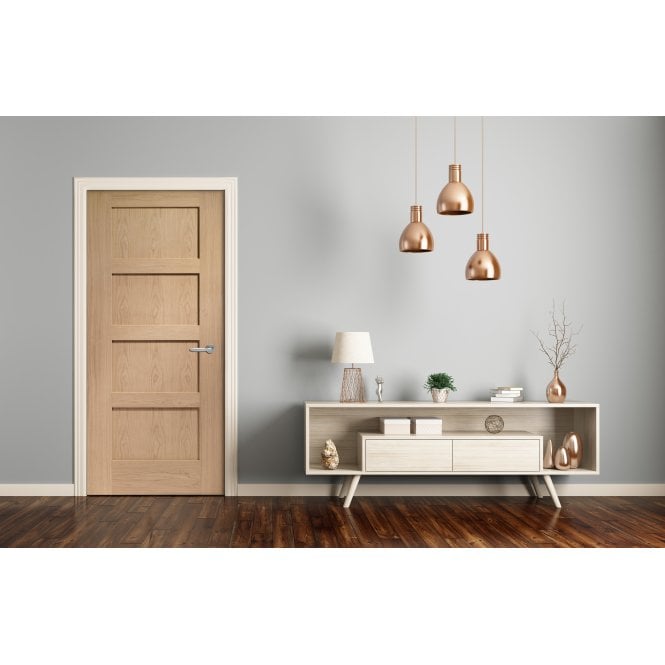 XL Joinery Shaker 4 Panel Pre-Finished Oak Internal Door