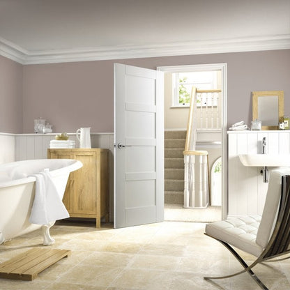 XL Joinery Shaker 4 Panel White Primed Internal Door