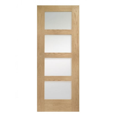 XL Joinery Shaker Oak Clear Internal Glazed Door Fire Door