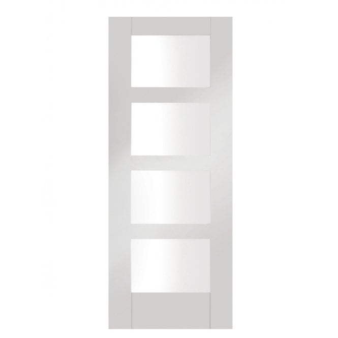 XL Joinery Shaker White Primed Clear Glazed FD30 Fire Door