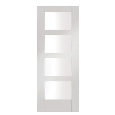 XL Joinery Shaker White Primed Clear Glazed FD30 Fire Door