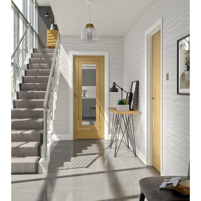 XL Joinery Varese Pre-Finished Oak Clear Internal Glazed Door