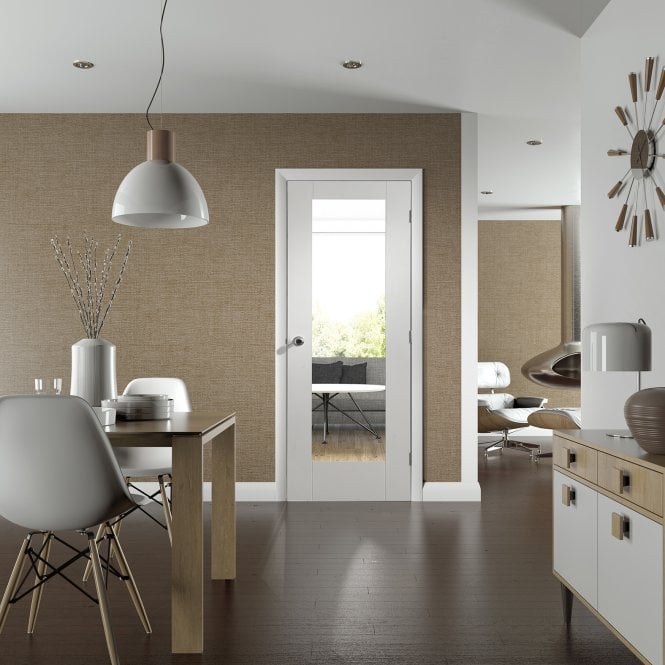 XL Joinery White Primed Clear Glazed FD30 Fire Door