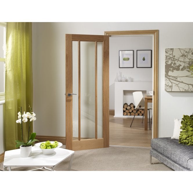 XL Joinery Worcester Pre-Finished Oak Clear Internal Glazed Door