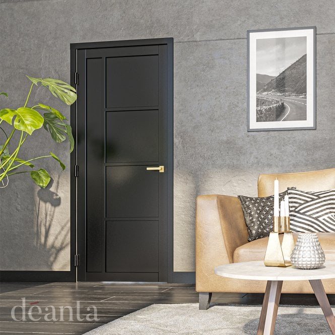 Deanta Brixton Pre-Finished Black Internal Door