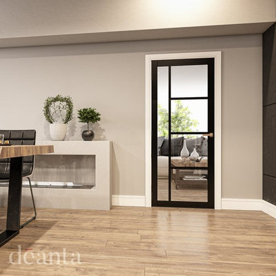Deanta Brixton Pre-Finished Black Internal Glazed Door