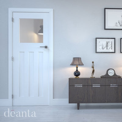 Deanta Cambridge 1930's White Primed Internal Glazed Door