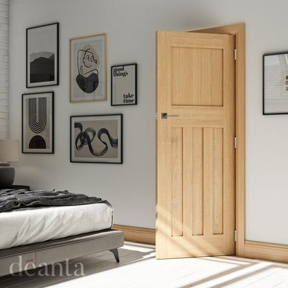 Deanta Cambridge Unfinished Oak FD30 Fire Door