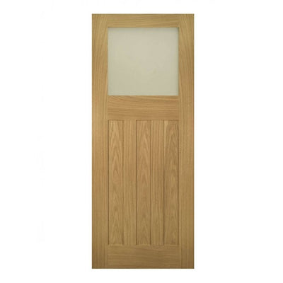 Deanta Cambridge Unfinished Oak Frosted Internal Glazed Door
