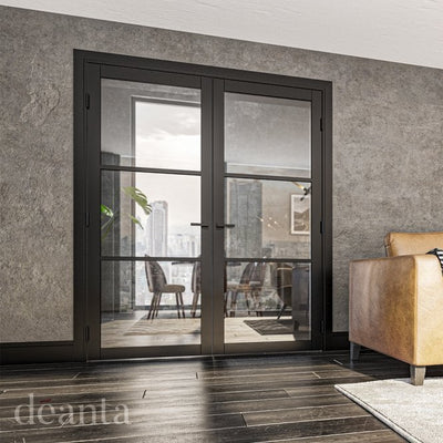 Deanta Camden Pre-Finished Black Internal Glazed Door