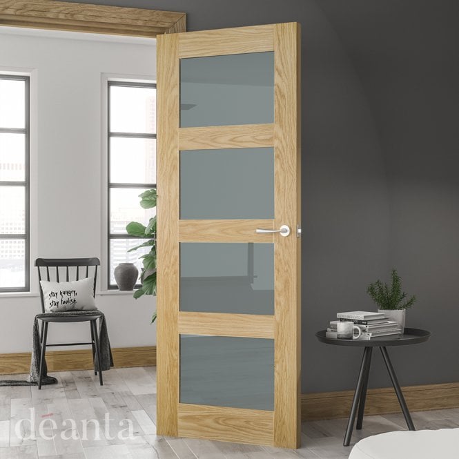Deanta Coventry Prefinished Oak Frosted Internal Glazed Door