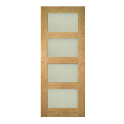 Deanta Coventry Unfinished Oak Frosted Internal Glazed Door