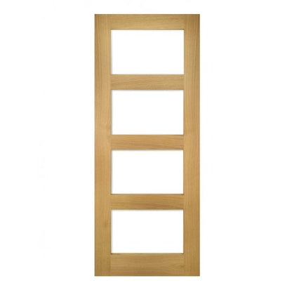 Aster Contemporary Shaker Four Panel Unfinished Oak Internal Glazed Door