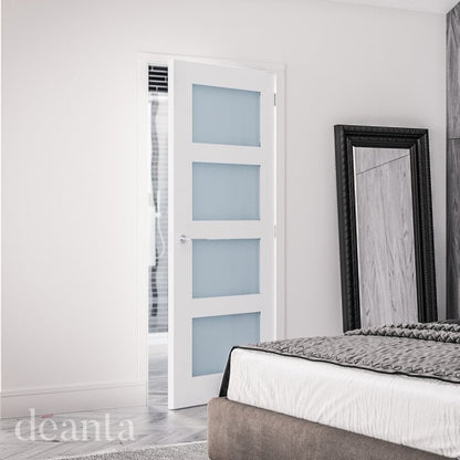 Deanta Coventry White Primed Frosted Internal Glazed Door