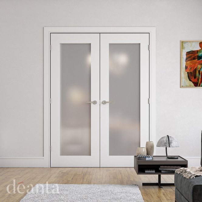 Deanta Denver White Primed Frosted Internal Glazed Door
