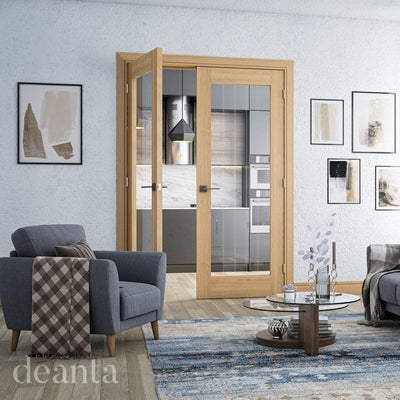 Deanta Ely Prefinished Oak Internal Glazed Door (1L Full)