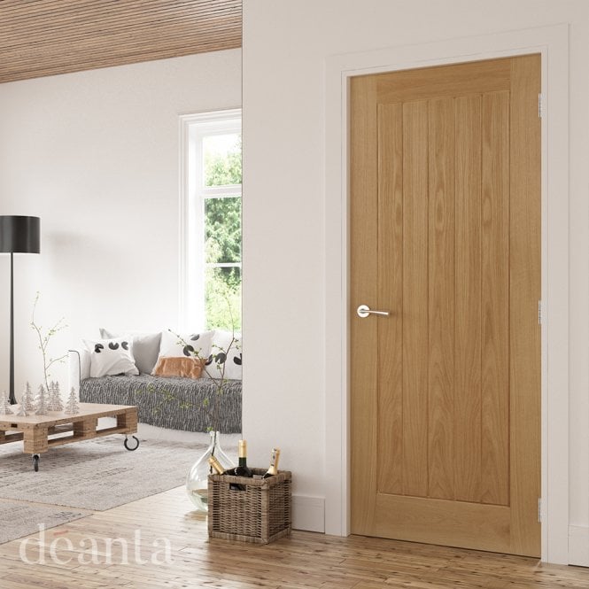 Deanta Ely Unfinished Oak FD30 Fire Door