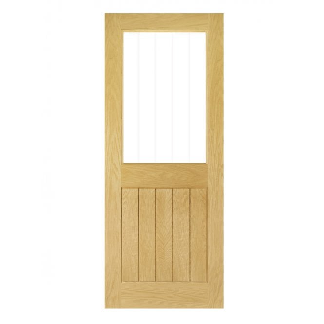 Deanta Ely Unfinished Oak Internal Glazed Door (1L Half)