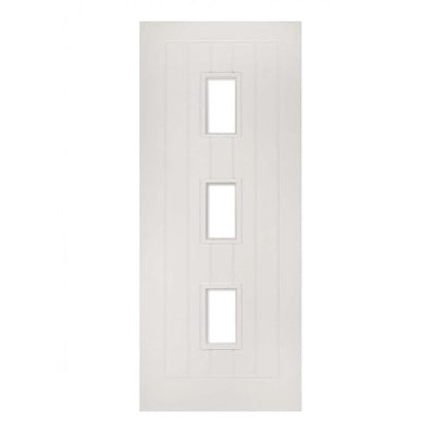 Deanta Ely White Primed (3L) Glazed FD30 Fire Door