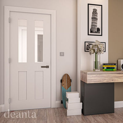 Deanta Eton White Primed Internal Glazed Door