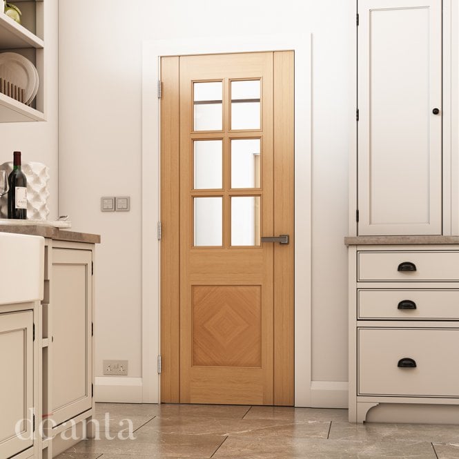 Deanta Kensington Prefinished Oak Bevelled Internal Glazed Door
