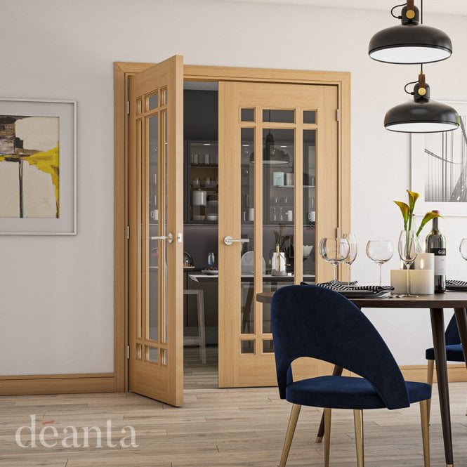 Deanta Kerry Unfinished Oak Bevelled Internal Glazed Door
