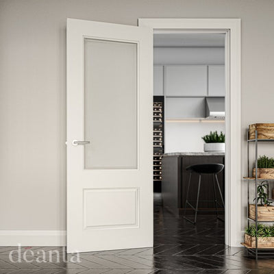 Deanta Madison White Primed Internal Glazed Door