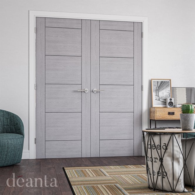 Deanta Montreal Light Grey Ash FD30 Fire Door