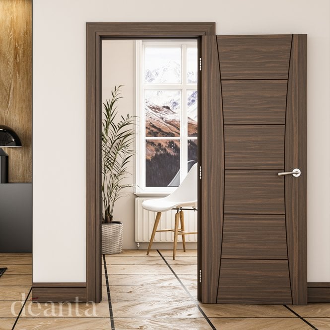 Deanta Pamplona Prefinished Walnut FD30 Fire Door