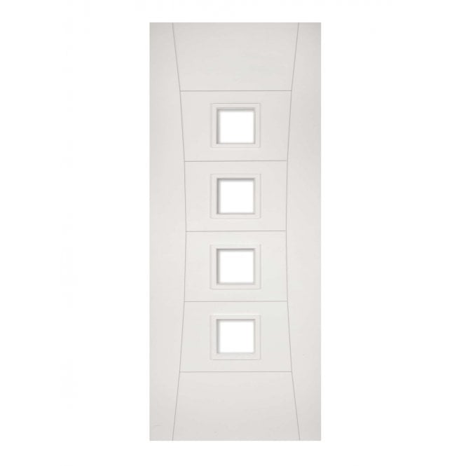 Deanta Pamplona White Primed Glazed FD30 Fire Door