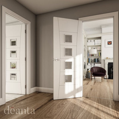 Deanta Pamplona White Primed Internal Glazed Door