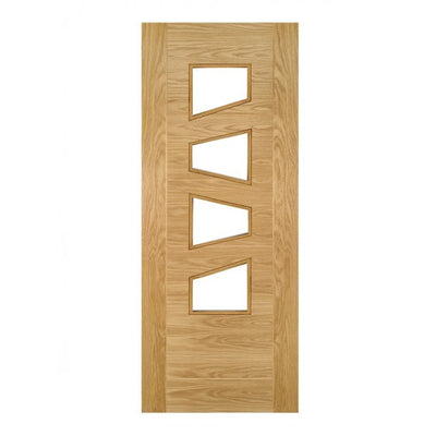 Deanta Seville Prefinished Oak Internal Glazed Door (4L Slanted)