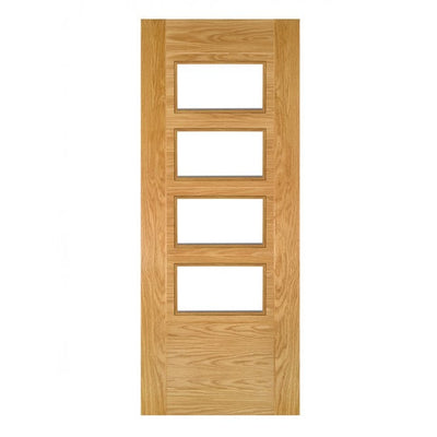 Deanta Seville Prefinished Oak Internal Glazed Door (4L Square)