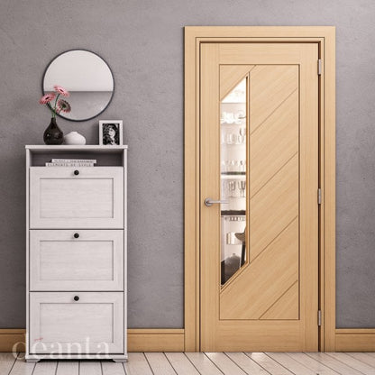Deanta Torino Pre-Finished Oak FD30 Glazed Fire Door
