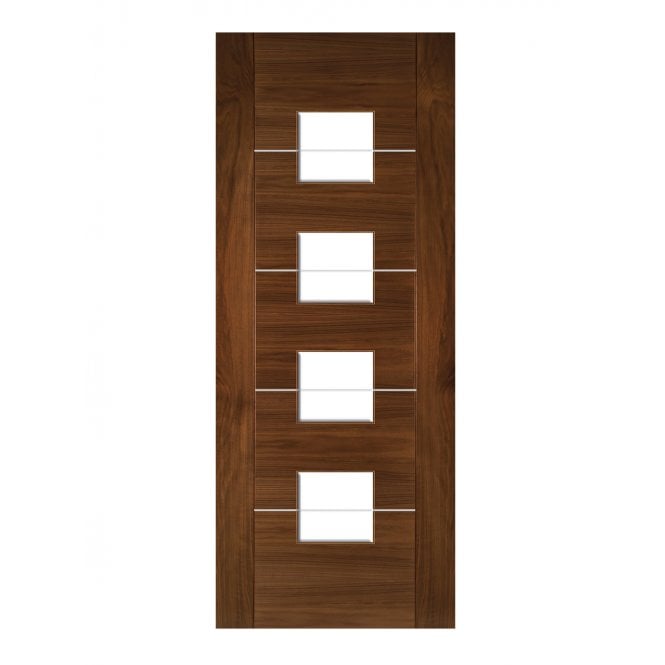 Deanta Valencia Prefinished Walnut Internal Glazed Door