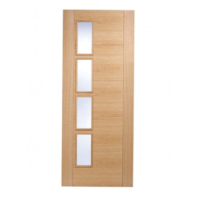 LPD Oak Vancouver 4 Light Offset Glazed Door