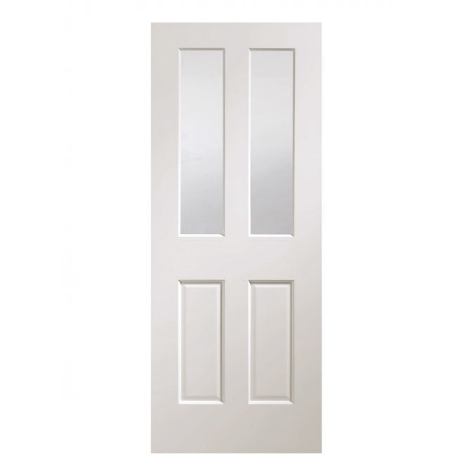 XL Joinery Malton Pre-Finished White Bevelled Glass Clear Internal Glazed Door