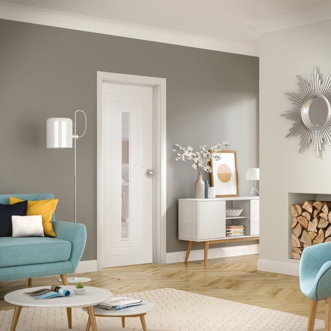 XL Joinery Potenza Pre-Finished White Clear Internal Glazed Door