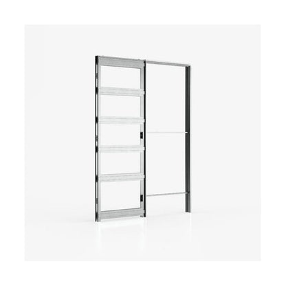 Deanta Single Pocket Door Kit 100mm - Oak Frame / Matt Black Hardware