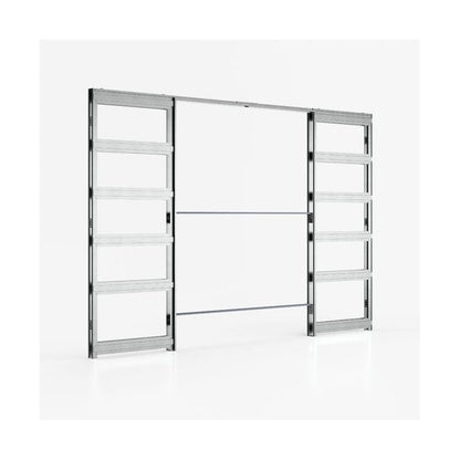 Deanta Double Pocket Door Kit 125mm - Oak Frame / Satin Chrome Hardware