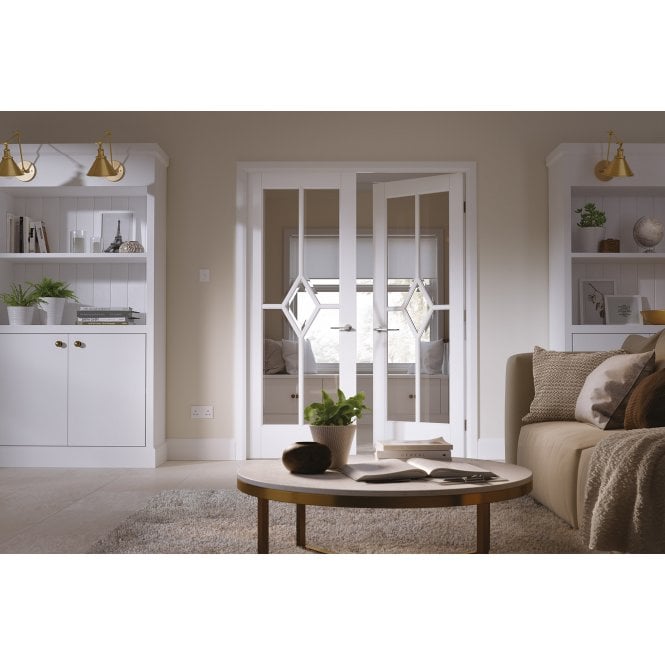 LPD White Reims Internal Glazed Door Pair