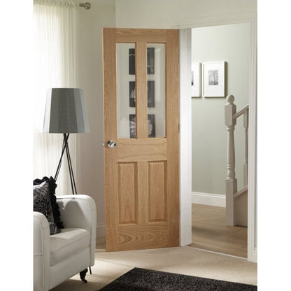 XL Joinery Malton Pre-finished Oak Bevelled Glass Internal Glazed Door