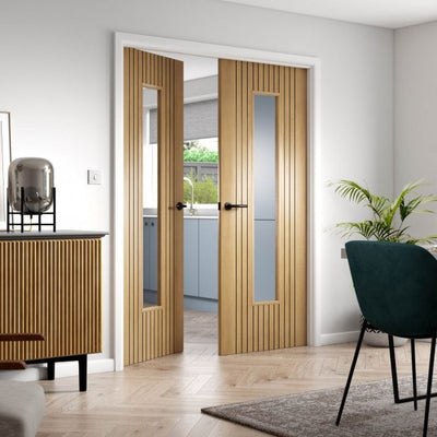 JB Kind Aria Oak Laminated Internal Glazed Door