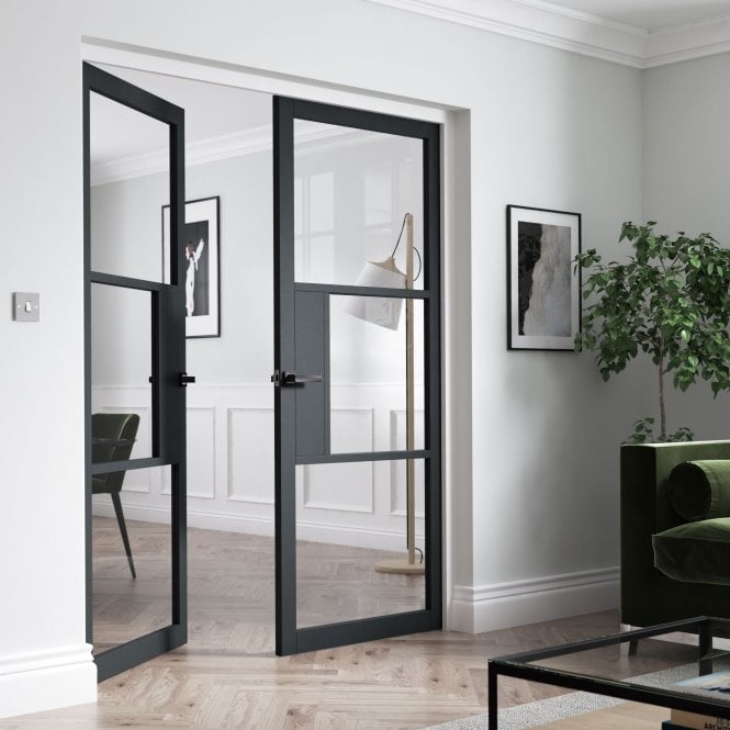 JB Kind Cosmo Laminated Grey Internal Glazed Door
