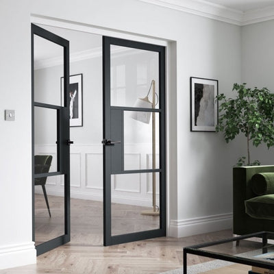 JB Kind Cosmo Laminated Grey Internal Glazed Door